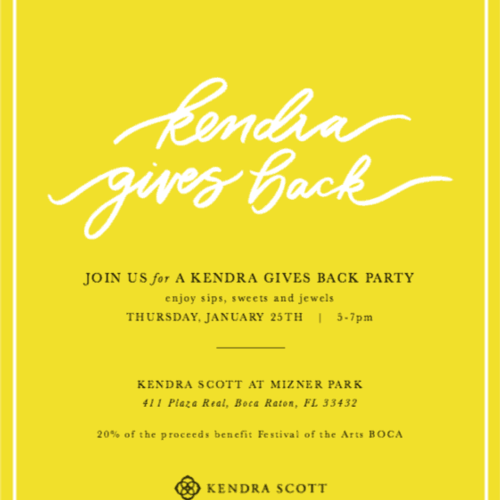 Kendra Gives Back Party - Mark Your Calendars!