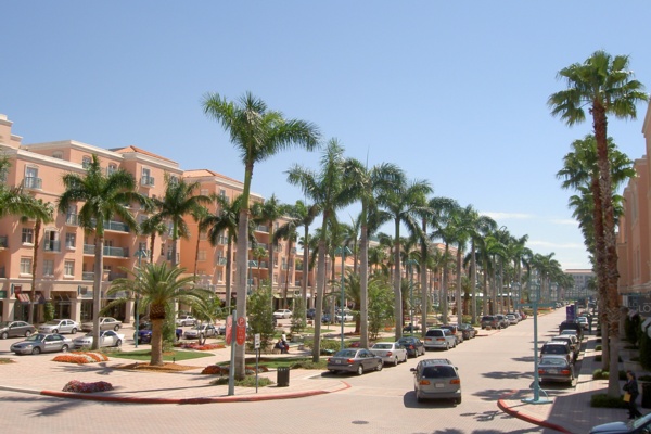 Downtown Mizner Park, Boca Raton, Florida, USA available as Framed